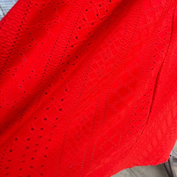 NWT Cato Women's Plus Size 26/28W Fiery Red Sleeveless Eyelet Tunic - Picture 5 of 16